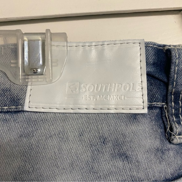 SouthPole Mens Skinny Acid Wash Distressed Jeans Size 34 x 32 - Picture 4 of 5